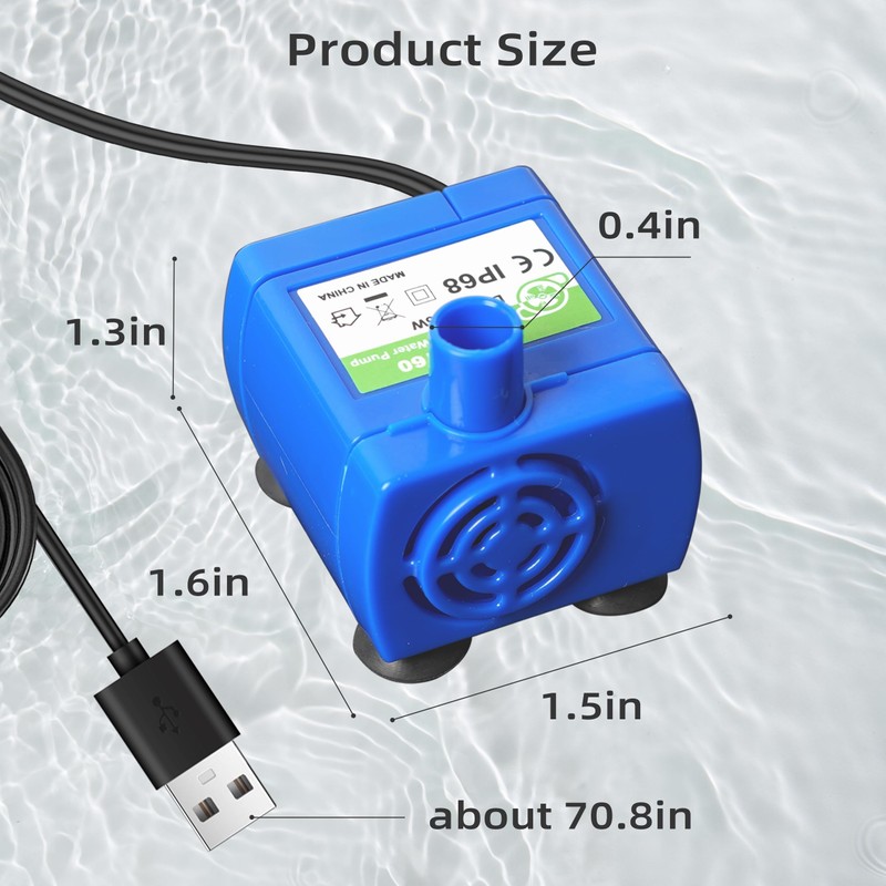 IP68 DR-DC160 submersible water pump Cat Water Fountain Pump for