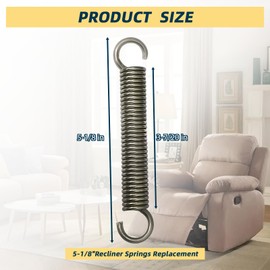 5-1/8"Recliner Springs Replacement 1-Pack, Stainless Steel Recliner Springs, Chaise Longue Extension Springs Compatible with Ashley and Homestretch recliners.