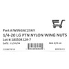 1/4-20 Nylon Wing Nuts Large Pattern 1/4-20 Butterfly Nuts (10