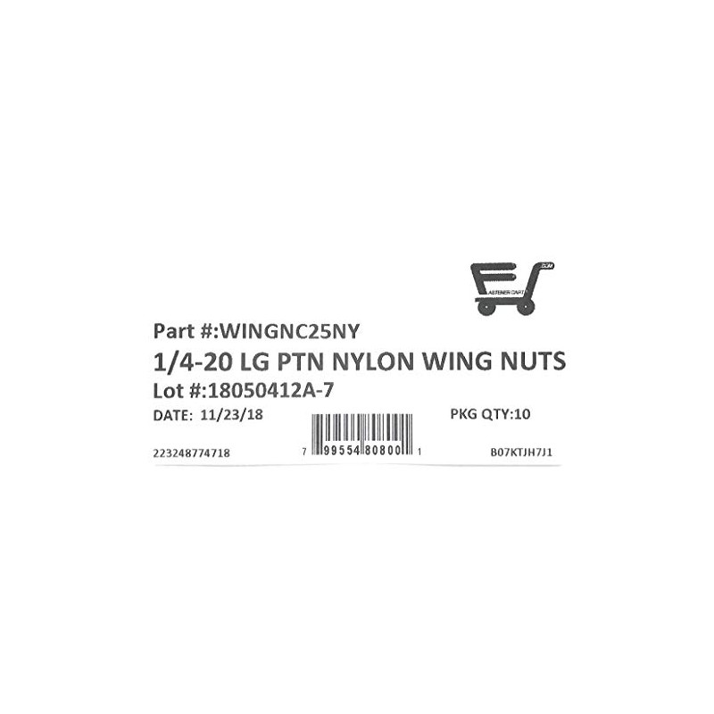 1/4-20 Nylon Wing Nuts Large Pattern 1/4-20 Butterfly Nuts (10