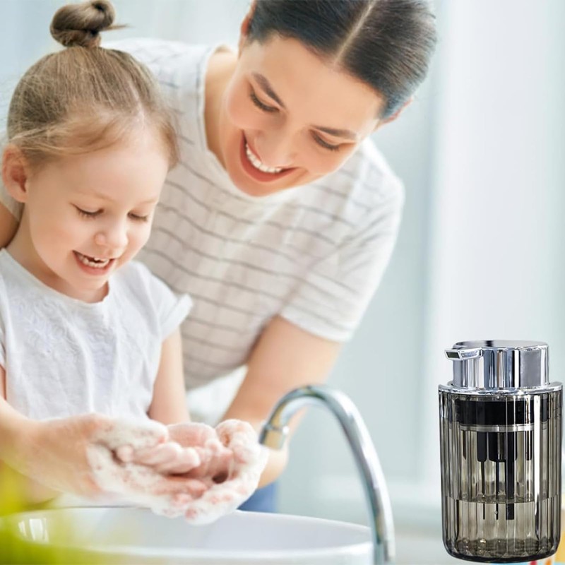 Tavvke 2 Pack Foaming Soap Dispenser Set, Refillable Plastic Hand