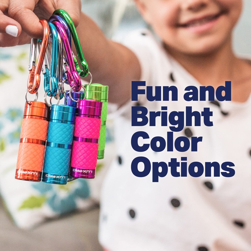 LUX-PRO LP139 Glow-in-the-Dark Key Chain LED Flashlight (16 Pack)