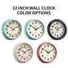 Wall Clock Metal 12.4" Countryside Style Wall Clocks Retro Vintage