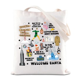 FOTAP Elf Movie Christmas Bag Gift ELF Merch Elf Inspire Tote Bag Buddy Fans Christmas Elf Movie Character Gift Comedy Fan Gift (SA-NTA T UK)