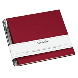 Semikolon 352947 Spiral Album Economy Medium 23 x 22.3 cm Photo Album 40 Pages Cream White Photo Book Burgundy Dark Red