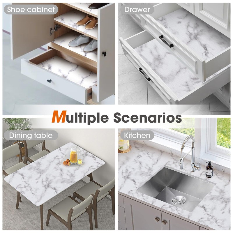 Beautysaid Shelf and Drawer Liner for Kitchen Cabinet, Non Adhesive