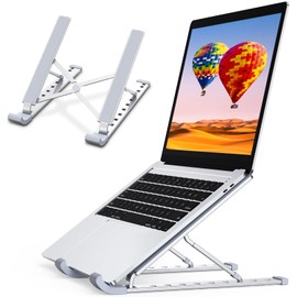 Aclekk Laptop Stand 9 Levels Adjustable Aluminum Cooler Ventilated Compatible with Lenovo, MacBook, Dell, Other Laptops Tablets 10 to 15.6 Inch