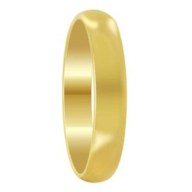 Gem Avenue Gold Plated Stainless Steel Comfort Fit 4mm Plain Wedding Band 12