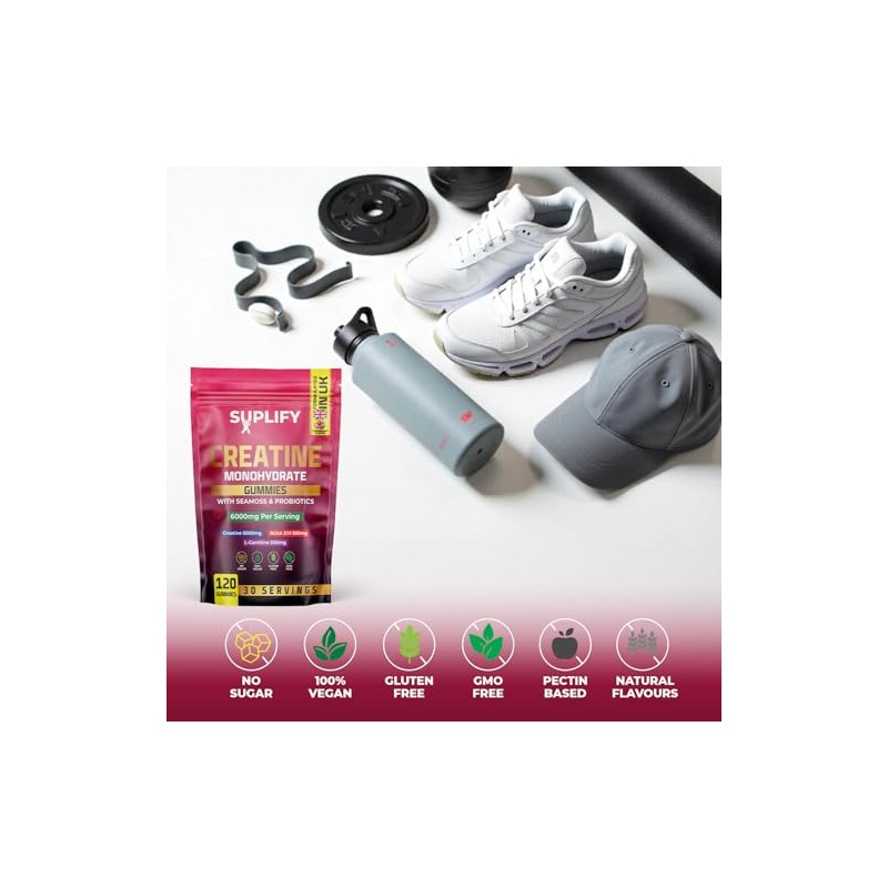 Creatine Monohydrate Gummies – 5000mg High-Potency | 120 Vegan Sugar-Free