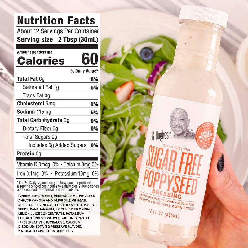 G Hughes Sugar Free Poppyseed Dressing - Gluten Free Poppy