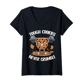 Womens Tough Cookies Never Crumble V-Neck T-Shirt