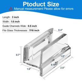 Clear Acrylic Frameless Door Track Guide for 3/8 in Glass Sliding Doors,Bathtub Shower Glass, Sliding Shower Door Bottom Guide with Screw, Shower Door Replacement Parts Bottom Guide (2 Pack)