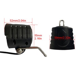 CYTGOUPER 36V 48V 52V 60V Electric Scooter Front Light,3 Pin 12W EBike Headlight with 4 Light Beads Horn,Mini Ebike Front Lights with 1.5M Wire for Night Riding Motorcycle