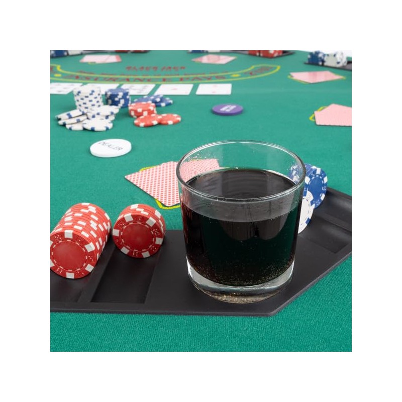 Folding Poker Table Top – 48-Inch Solid Wood Topper –