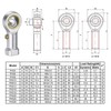 TA-VIGOR 2Pcs PHS6 M6 Female Rod End Bearings, Spherical Rod