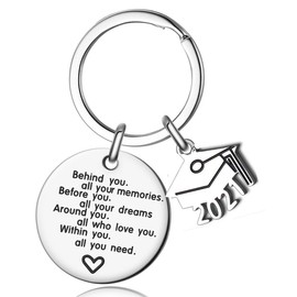 UOIPENGYI Graduation Gifts Take Pride in How Far You Have Come Keychain Inspirational Letters Graduates Gifts for Him/Her (Silver 2#)