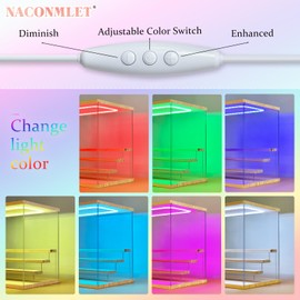 Naconmlet Clear Acrylic Display Case for Action Figure- Funko Pop Dustproof Showcase with Lighting, Multiple Layers for Collectibles (Wood Base, 3-Tier 32x19x26cm/12.7" x7.5 10" inches)