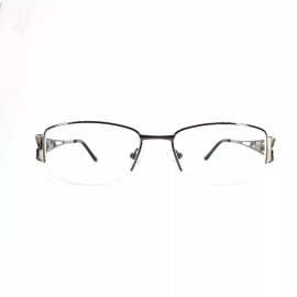 Splendor SP 7003 GM Eyeglasses Frames Grey Blue metal half Rim 52-17-135