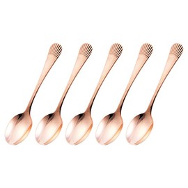 Noritake T5Y/210APG Tea Spoon Set, 5.1 inches (13.1 cm), Starkrest, 5 Pieces, Pink, Gold, Plated, Stainless Steel