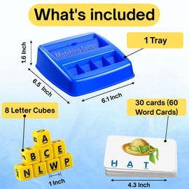 Matching Letter Game for Kids – Educational Toy for Ages 3+, Alphabet Recognition & Spelling Puzzle with Cards & Letter Blocks – Fun Preschool Gift for Boys & Girls