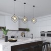 SHANSRUI Modern Geometric Chandelier, 1-Light Metal Pendant Light Fixture Black