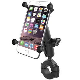 RAM-B-408-112-15-UN10 RAM® Torque™ 1 1/8" - 1 1/2" Diameter Handlebar/Rail Base with 1" Ball, Standard Arm and X-Grip® for Larger Phones