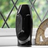 Black 23.5cm Tall Ceramic Face Flower Vase