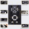 Anlyter 12 Inch Gas Cooktop, 2 Burner Built-in Stovetop Tempered