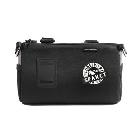 YSUJUAN Bike Handlebar Bag Handy Front Bike Bags Handlebar Storage Pouch Pack with Shoulder Strap Little Mountain Road Bike Barrel Bag (black, 2.7 L)