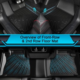 JAOGAUS- Floor Mats & Cargo Liner Set for Dodge Durango 2016-2024 7 Seater All Weather TPE Anti-Slip Floor Liners Cargo Trunk Mat Waterproof Full Set Custom Durango Car Mats Accessories