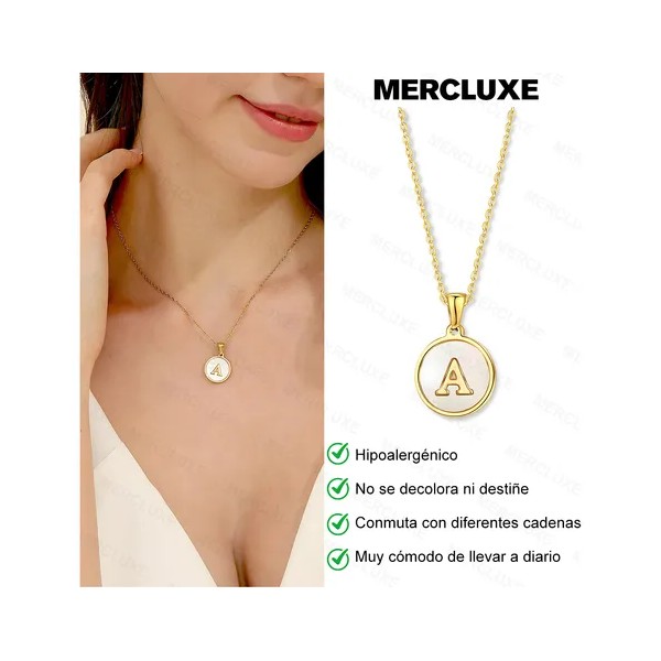 Collar con Dije de Letras Iniciales para Mujer – Acero