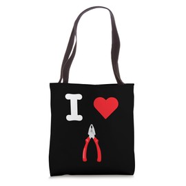 I Love Pliers Tool Box Needle Nose Slip Joint Diagonal Flat Tote Bag