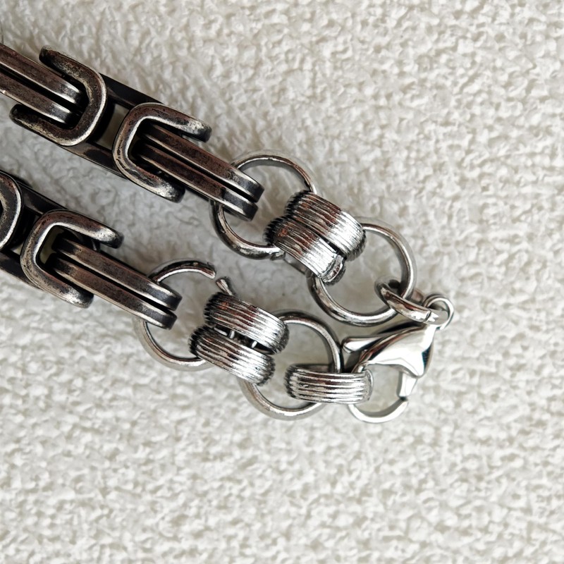 ULLMYYL Men's Stainless Steel Chain Bracelet - Punk Hip Hop
