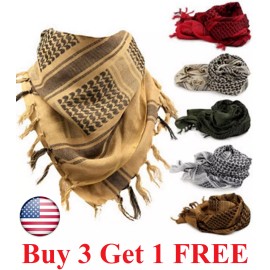 Unbranded Shemagh Arab Keffiyeh Military Tactical Men's Shawl Wrap Scarf Scarves 38" x 38" - Orange