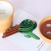 Kelendle Ceramic Cactus Measuring Spoons with Holder Set of 5