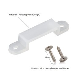 MSDUSA 100 Pack LED Strip Light Mounting Brackets LED Strip Light Clips LED Light Strip Holder 200 Screws Included (Ideal for 12mm Wide IP67/68 Waterproof Strip Lights)