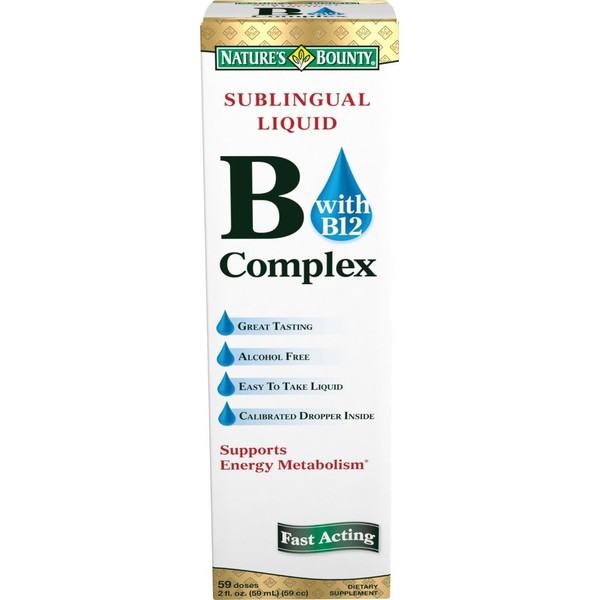 Nature's Bounty Vitamin B Complex Sublingual Liquid 2 oz ( Pack of 4)