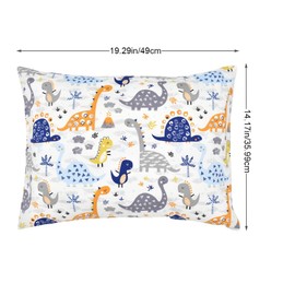 Envelope Closure Pillow Cover Cartoon Cotton Kids Pillow Case Soft Dinosaur Pillow Case for Kids Standard Pillow Sleeping