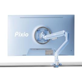 Pixio PS1S Wave Blue Single Monitor Arm Stand Desk Mount - Fits up to 32 inches Monitors and up to 19.8lbs. VESA Compatibility and Integrated Cable Management
