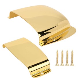 Bass Guitar Bridge Cover with Screws Zinc Alloy Protector Bridge Plate Cover for Electric Bass Guitar (Gold)