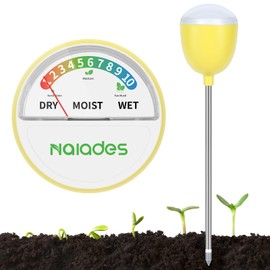 Soil Moisture Meter for Plant No Power Required Soil Hygrometer Plant Water Meter for Indoor and Outdoor Hous Plants, Garden, Farm, Lawn - Yellow
