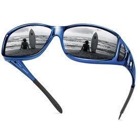 URUMQI Polarized Sunglasses Fit Over Glasses for Men Women, Wrap-around Driving Sunglasses 100% UV Protection