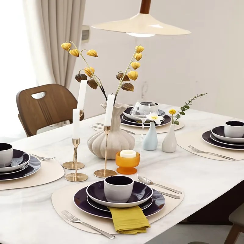 High Quality Dining Cups Plates and Bowls Ceramic Purple Dessert