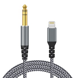 Rliwov [ MFi Certified] 10FT 1/4" TRS Audio Stereo Cable Compatible with Lightning to 6.35mm Adapter for i-Pad, i-Phone 14/13/12/Pro Max for Amplifier, Mixer, NOT Support Recording