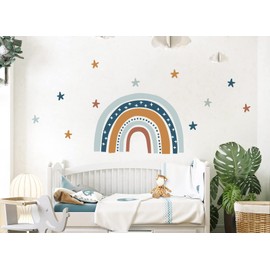Little Deco DL930-1 Wall Sticker Rainbow with Stars Wall Sticker for Children's Room Decoration