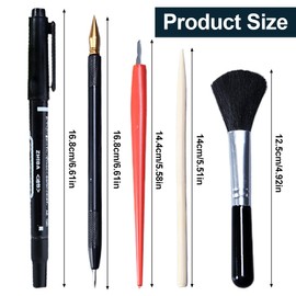 NOPKESV Pack of 5 Scratch Art Tools Set, Scratch Pens for Scratch Pictures, Bamboo Scratch Picture Pen, Brush, Felt Storage Bag, Scratch Painting Set for Kids and Adults