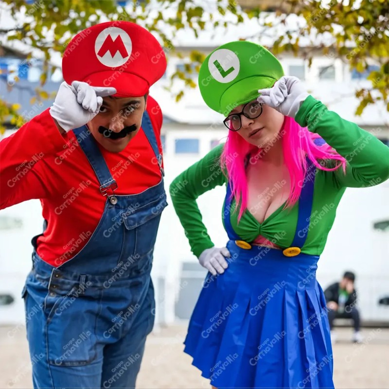Par de Gorras Mario Bross Y Luigi Gorro Disfraz Fiesta
