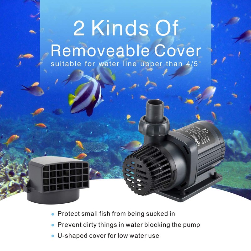 hygger 800GPH Quiet Submersible and External 24V Water Pump, with