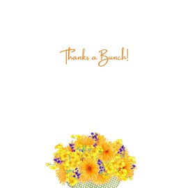 SHADE TREE GREETINGS Thank You Greeting Card (5" x 7") by Ann Scott Design | 3 Pack + 3 Envelopes (Thanks a Bunch)