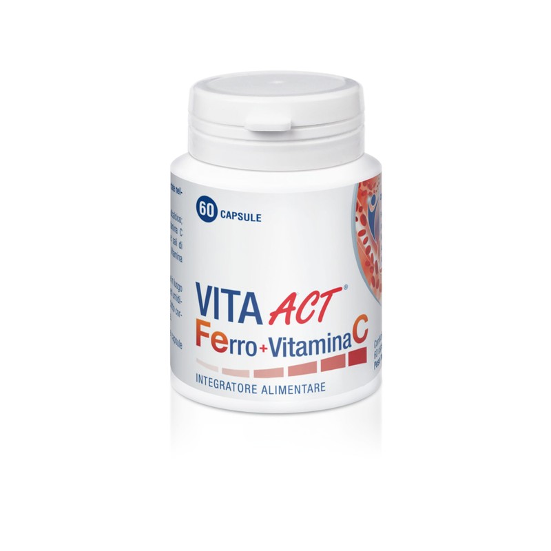 Vita Act Ferro + Vitamina C, Integratore Alimentare, 2x120 capsule